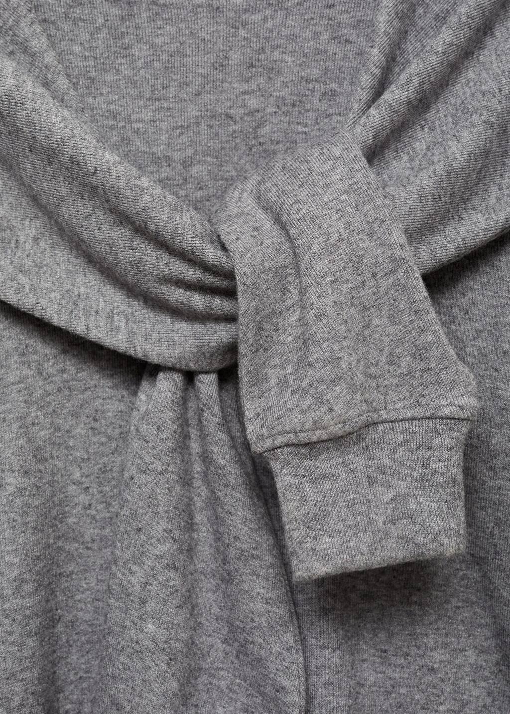 Grey Sweatshirt With Decorative Sleeve, , large image number 4