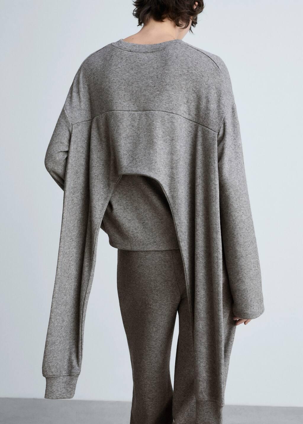 Grey Sweatshirt With Decorative Sleeve, , large image number 5