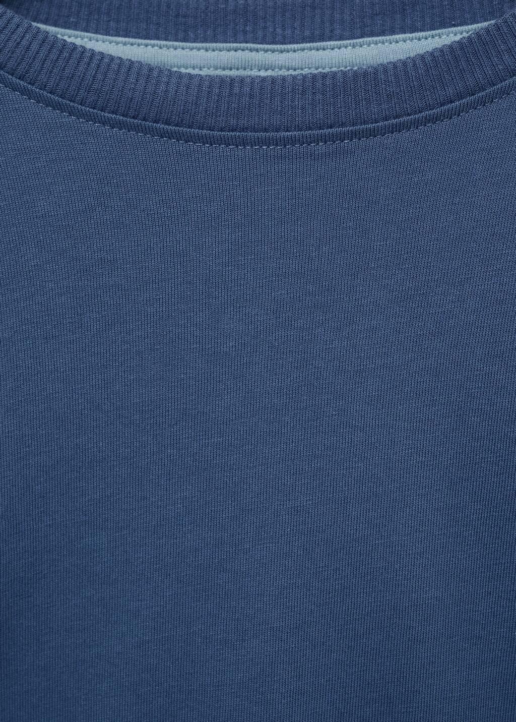 Blue Message Cotton T-Shirt, Kids Boy, , large image number 2