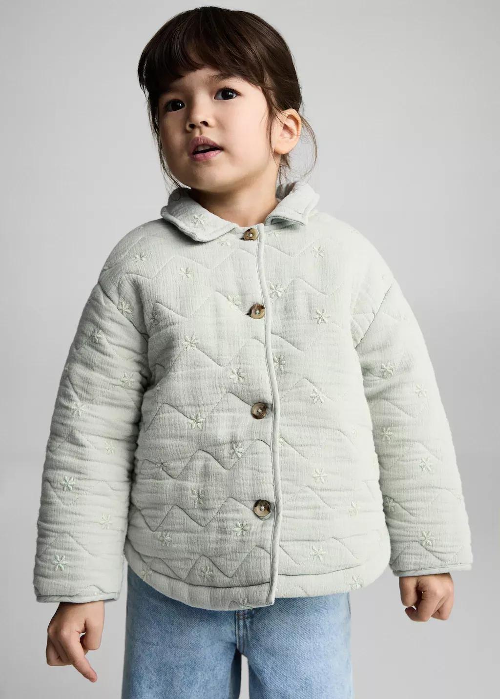GREEN Cotton quilted jacket, Baby Girl, , large image number 0