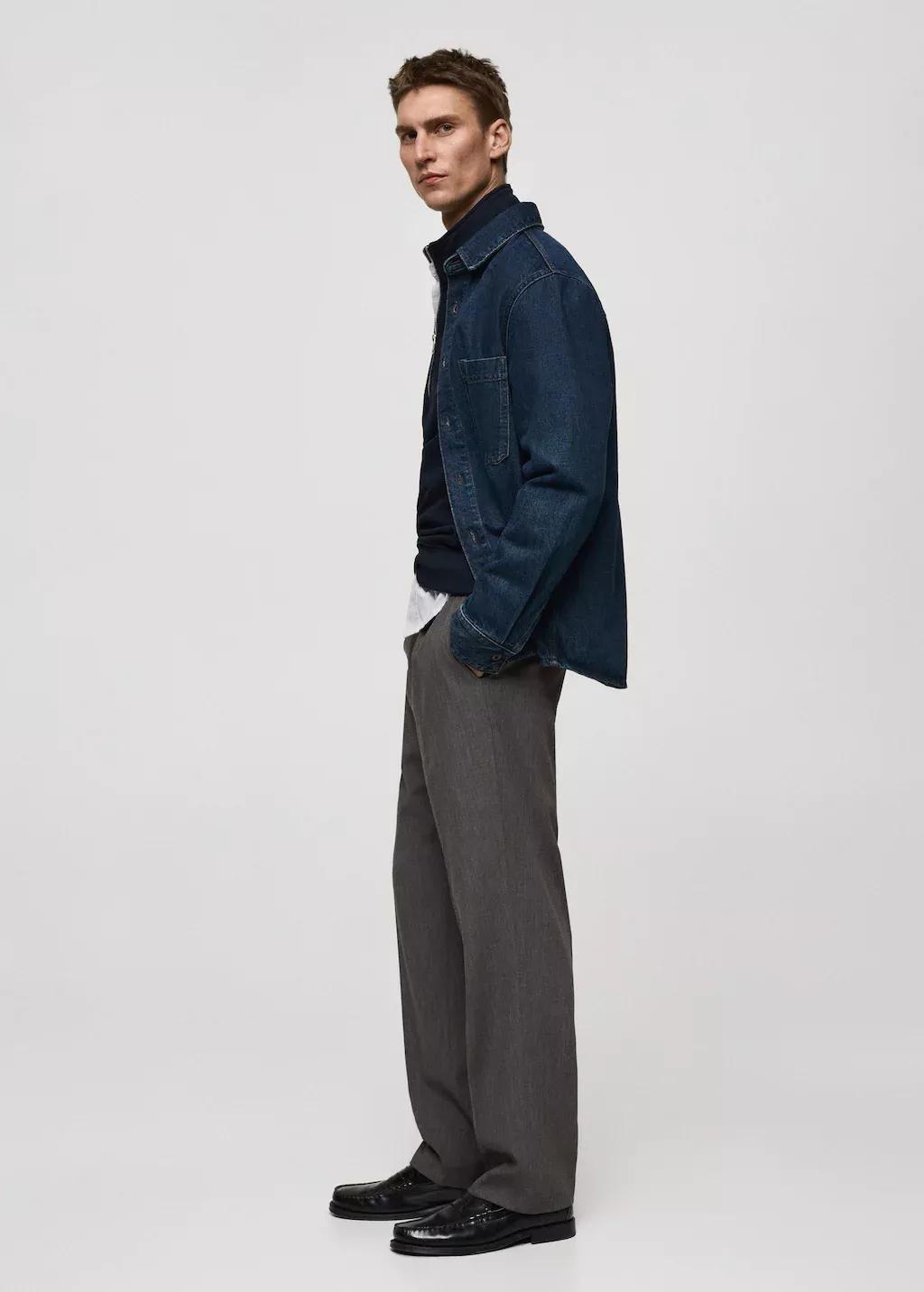 GREY Straight-fit pleated trousers, , large image number 2