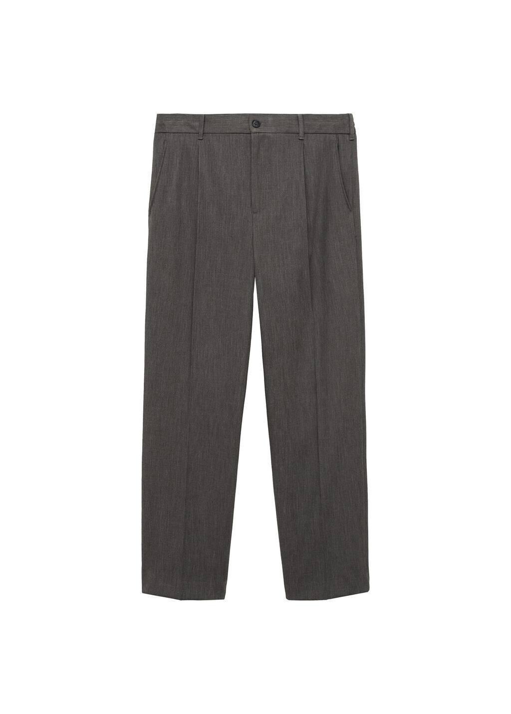 GREY Straight-fit pleated trousers, , large image number 3