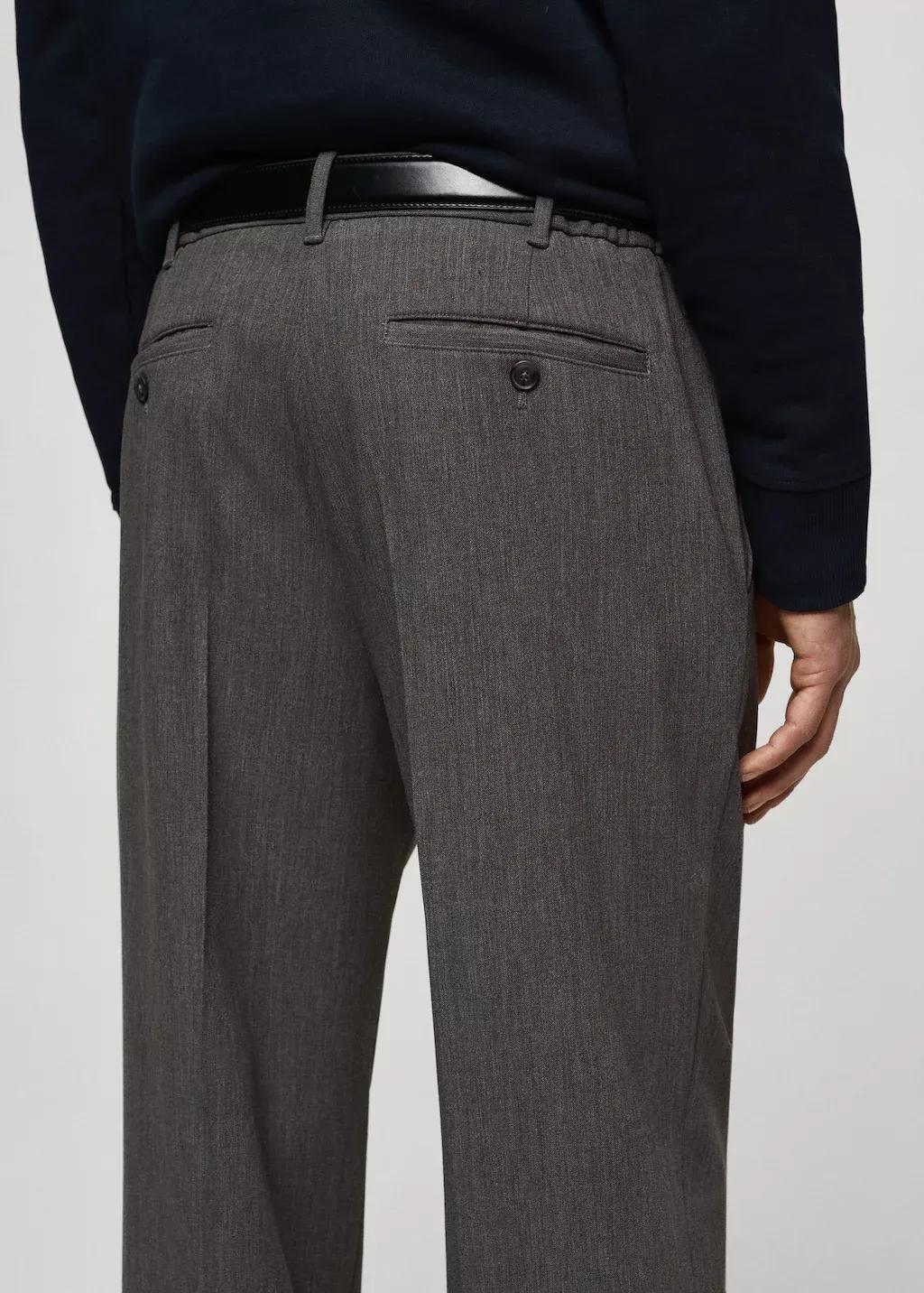 GREY Straight-fit pleated trousers, , large image number 5
