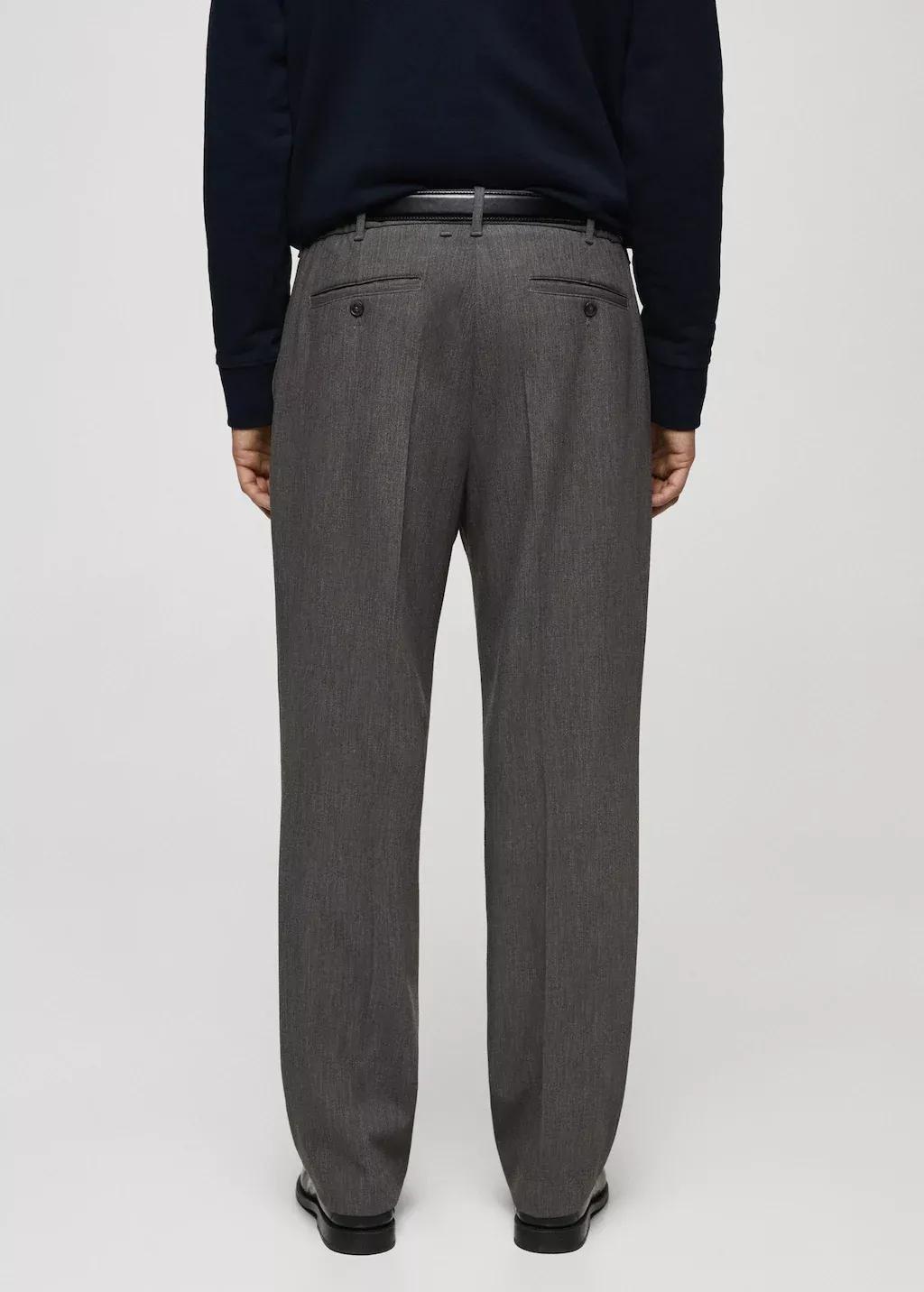GREY Straight-fit pleated trousers, , large image number 8