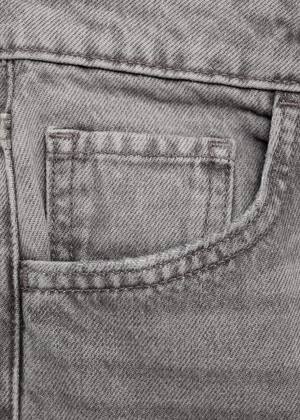 Grey Mid-Rise Wideleg Jeans, , large image number 4