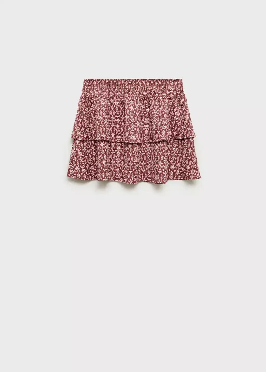 Red Printed Skirt With Ruffles, Kids Girl, , large image number 2