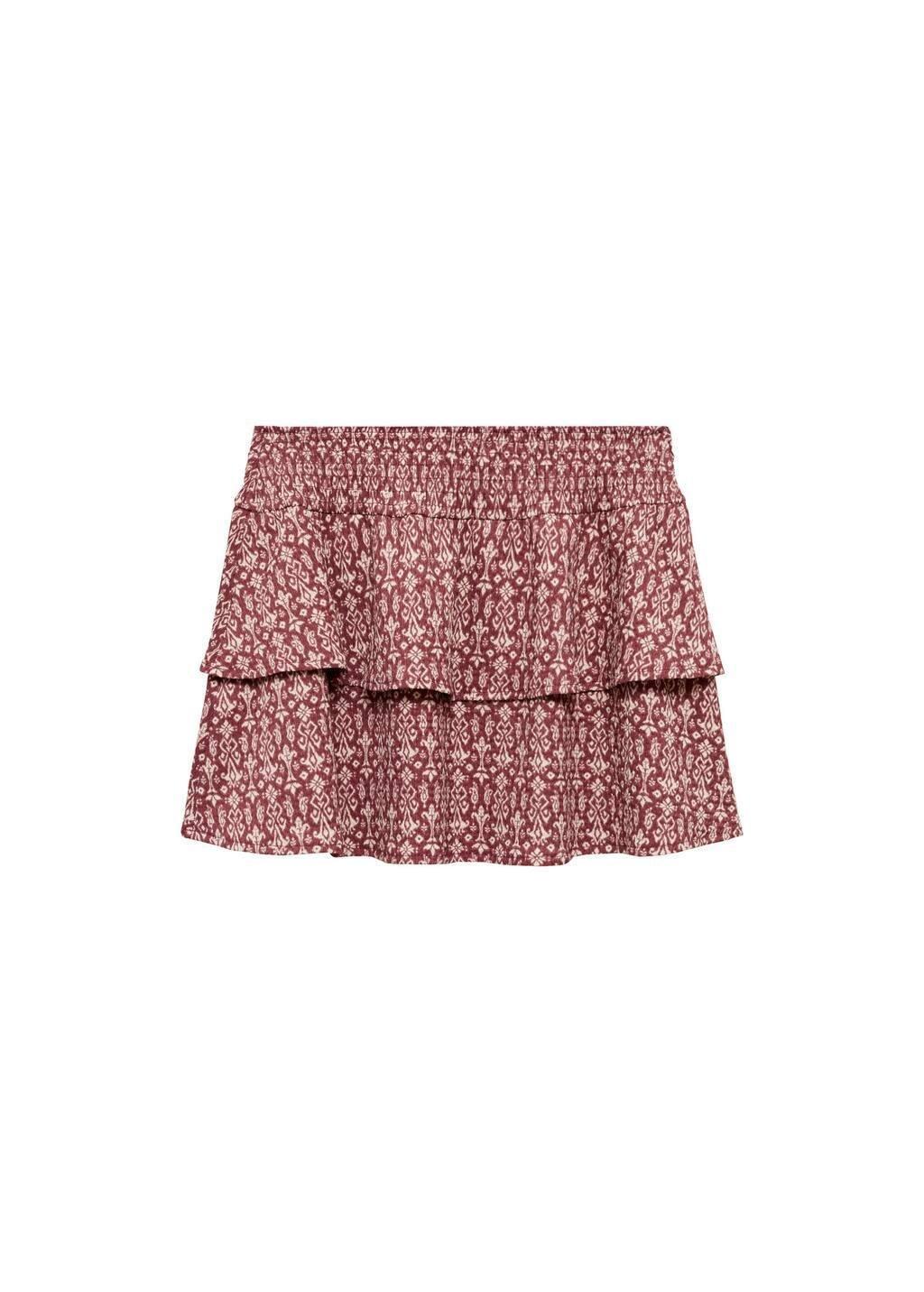 Red Printed Skirt With Ruffles, Kids Girl, , large image number 3