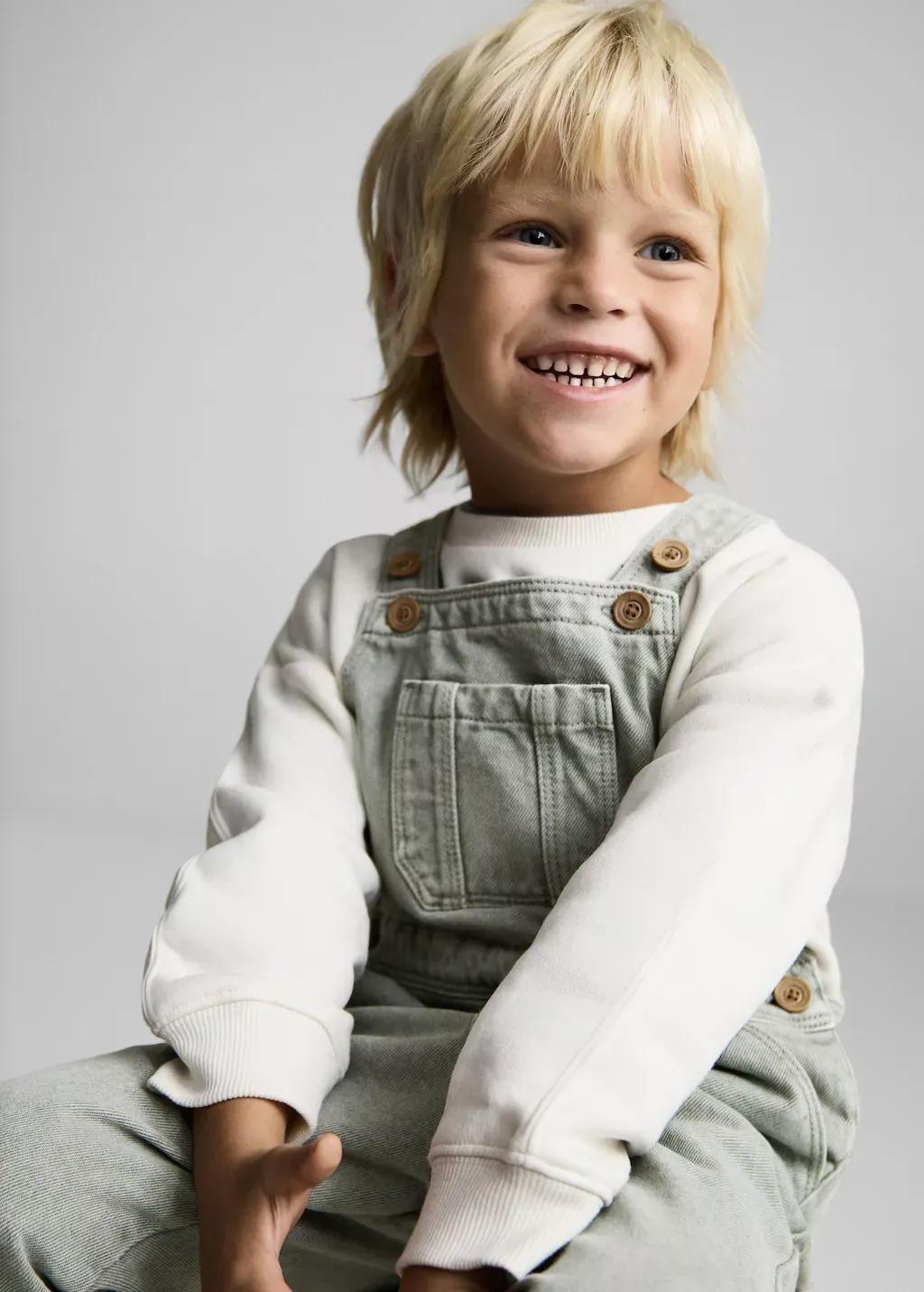 Green Long Denim Overalls With Pocket, , large image number 0