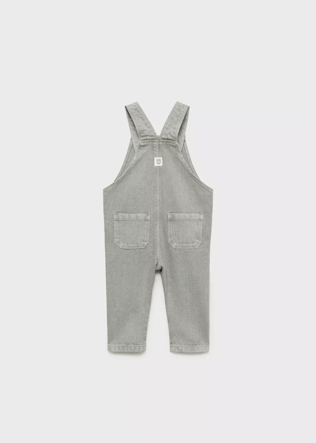 Green Long Denim Overalls With Pocket, , large image number 4