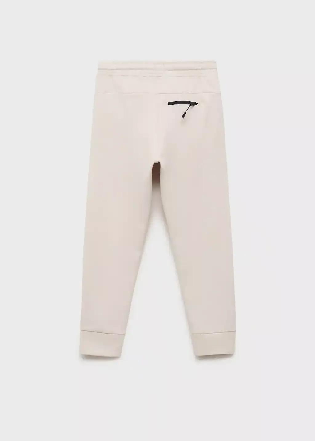 White Jogger Trousers With Elastic Waist, Kids Boy, , large image number 1