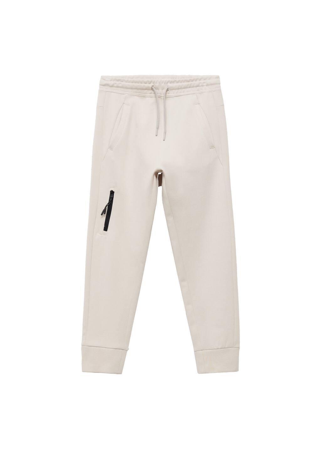 White Jogger Trousers With Elastic Waist, Kids Boy, , large image number 3
