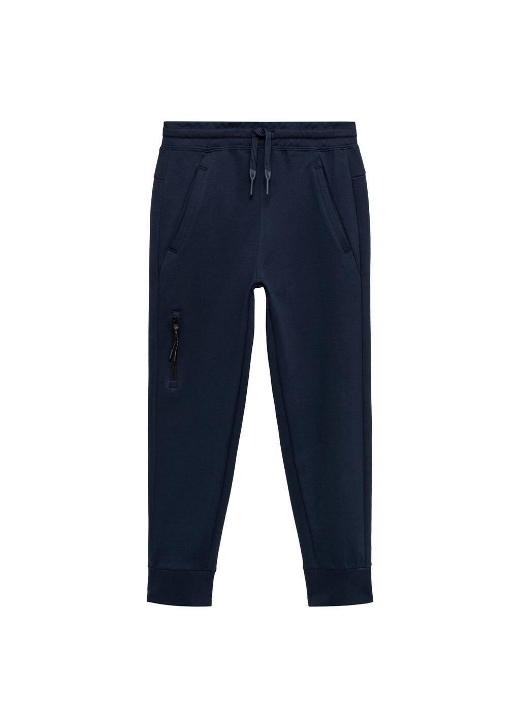 Navy Jogger Trousers With Elastic Waist, Kids Boy, , large image number 4