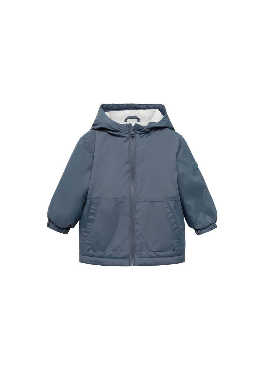 Blue Hood Quilted Coat, Baby Boy, , medium