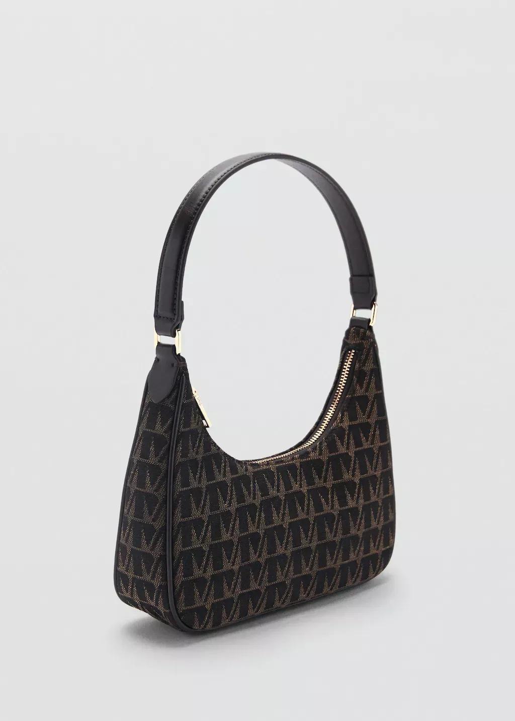 Brown Shoulder Bag With Printed Logo, Dark Brown, large image number 0