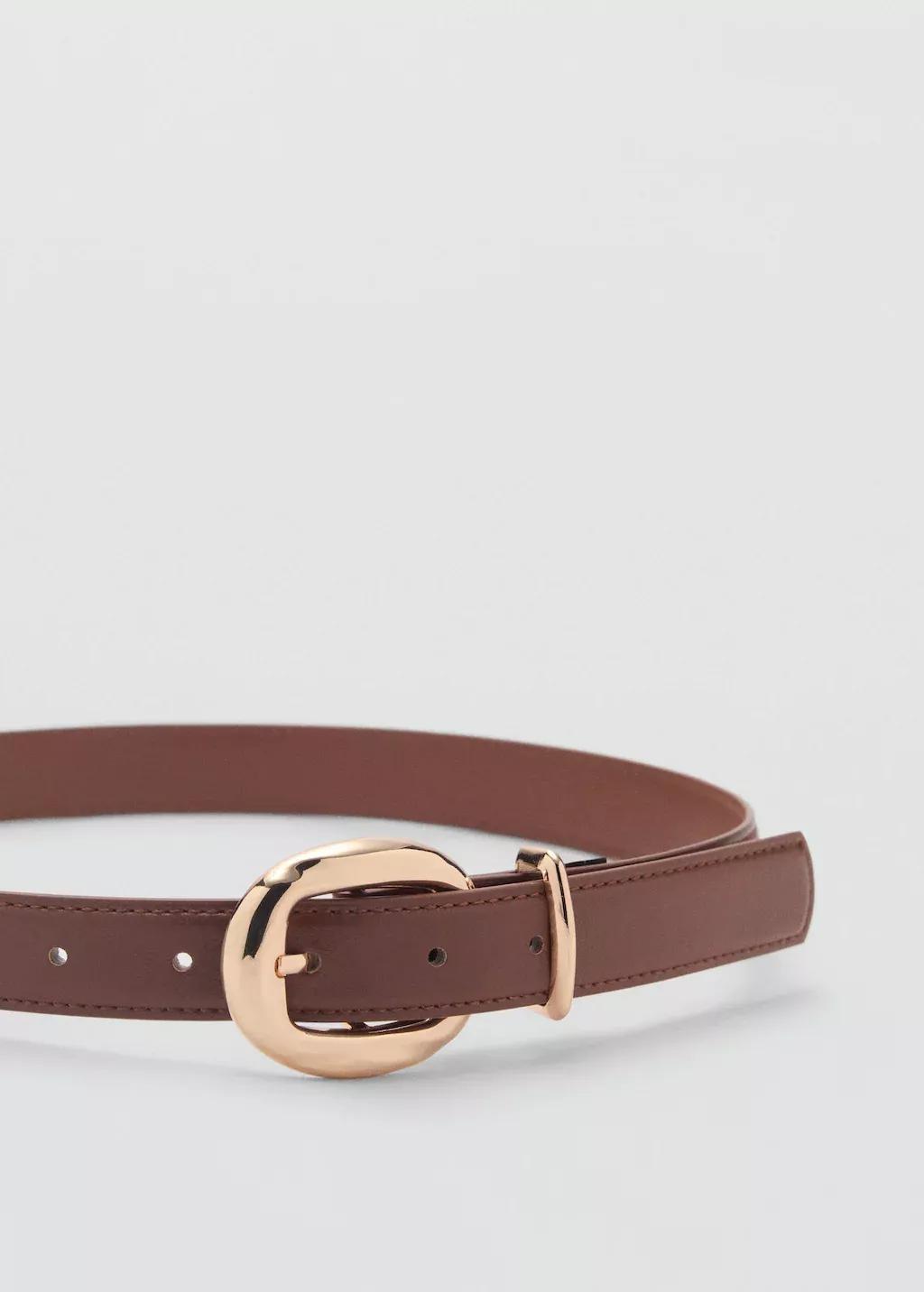 Brown Rounded Buckle Belt, , large image number 0