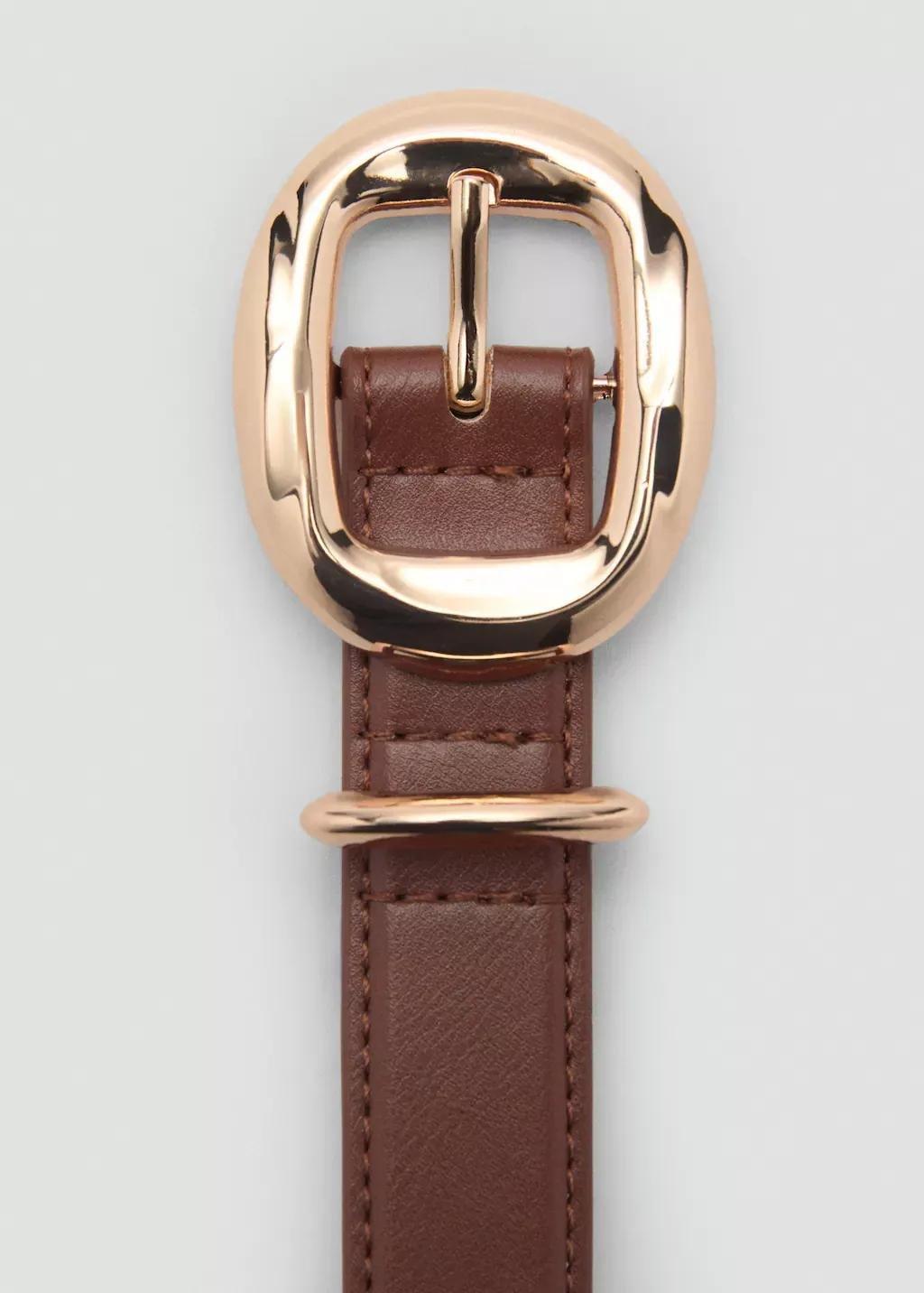 Brown Rounded Buckle Belt, , large image number 1