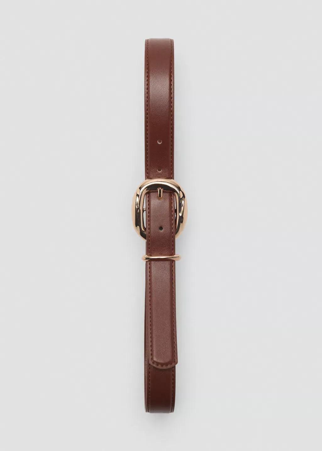Brown Rounded Buckle Belt, , large image number 2