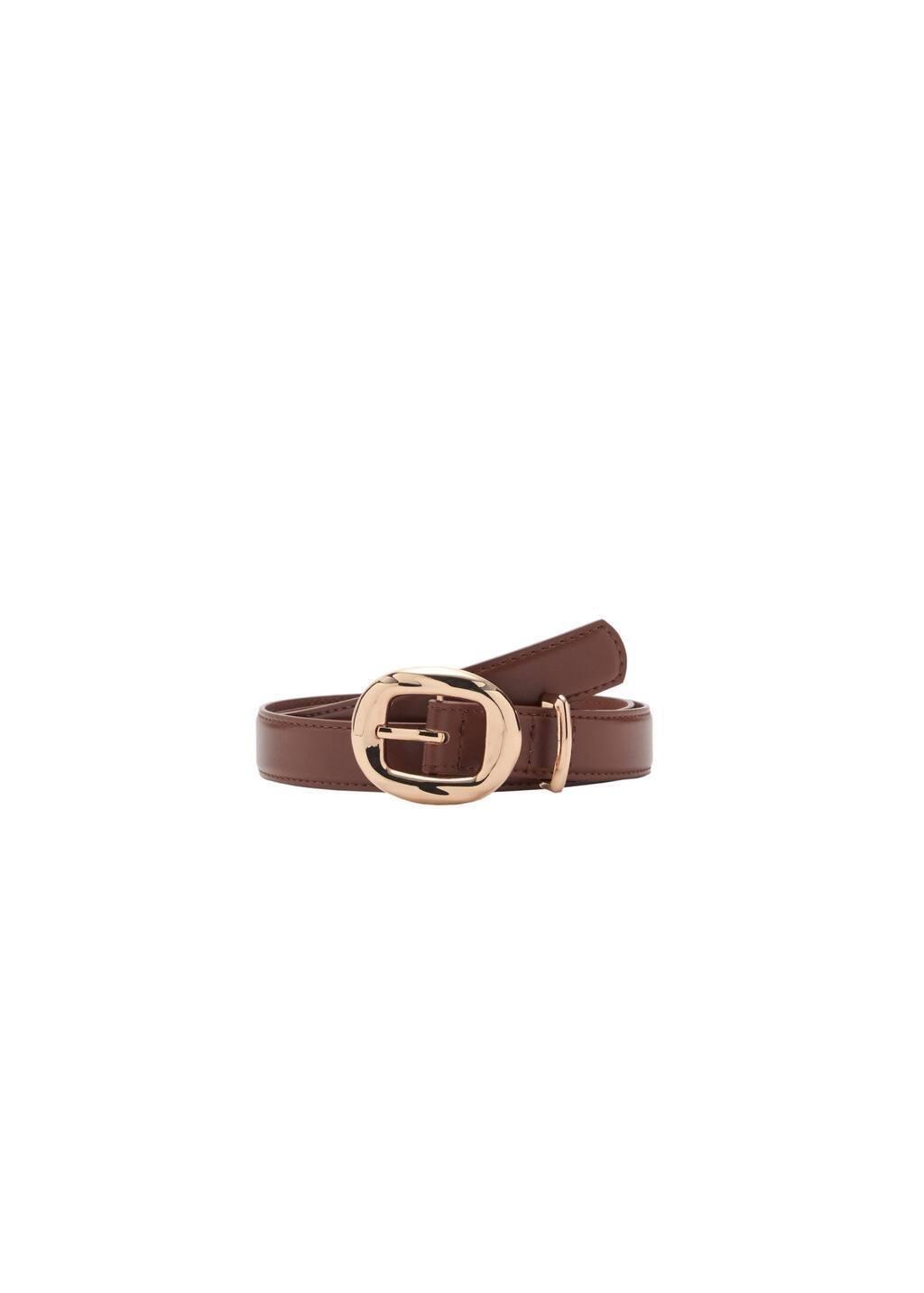 Brown Rounded Buckle Belt, , large image number 3