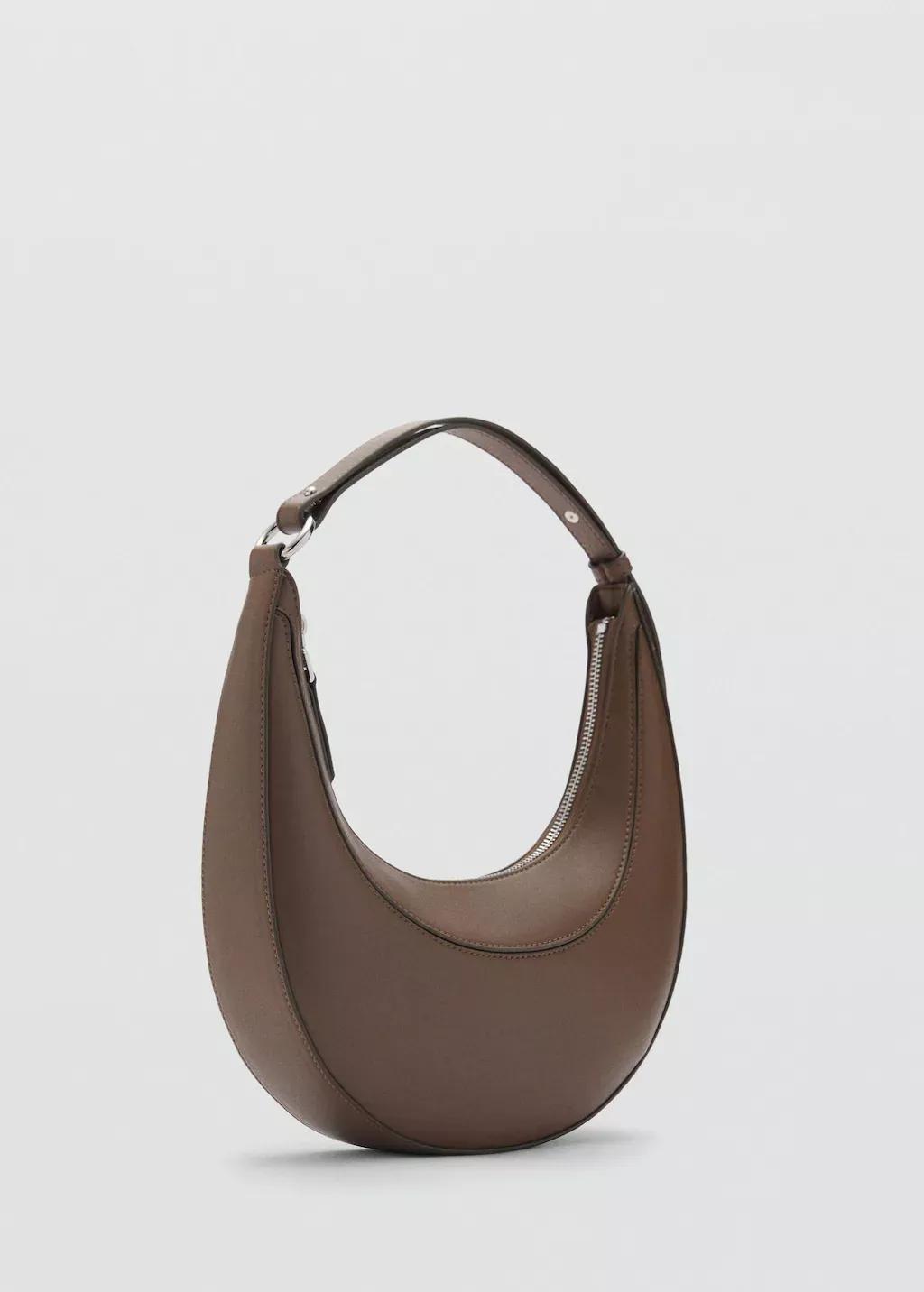 Brown Oval Shoulder Bag, Medium Brown, large image number 0