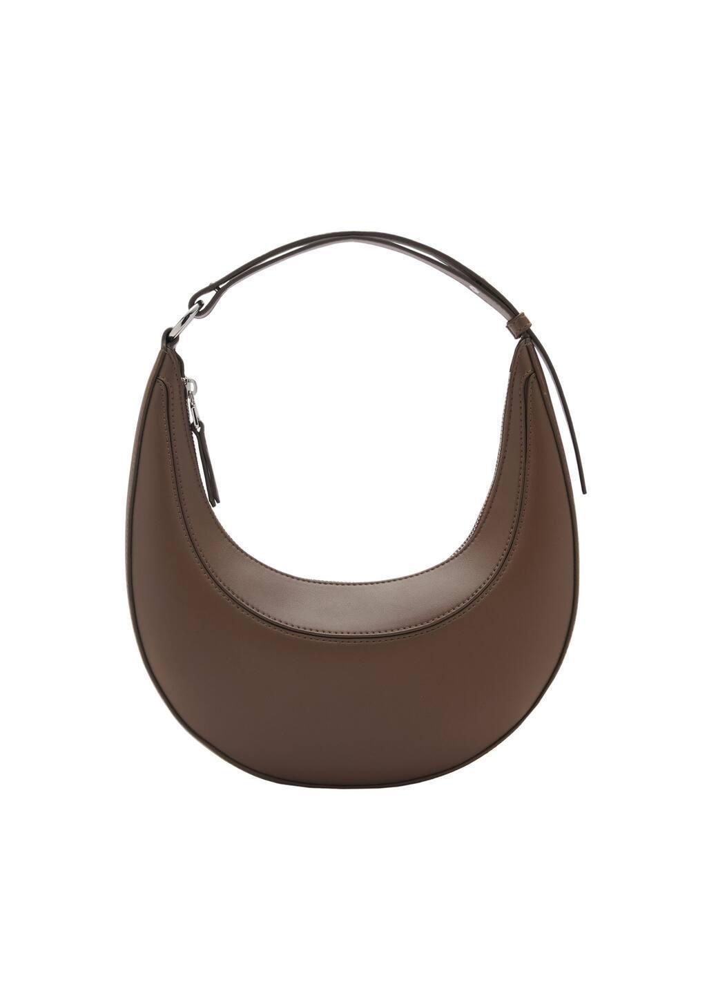 Brown Oval Shoulder Bag, Medium Brown, large image number 3