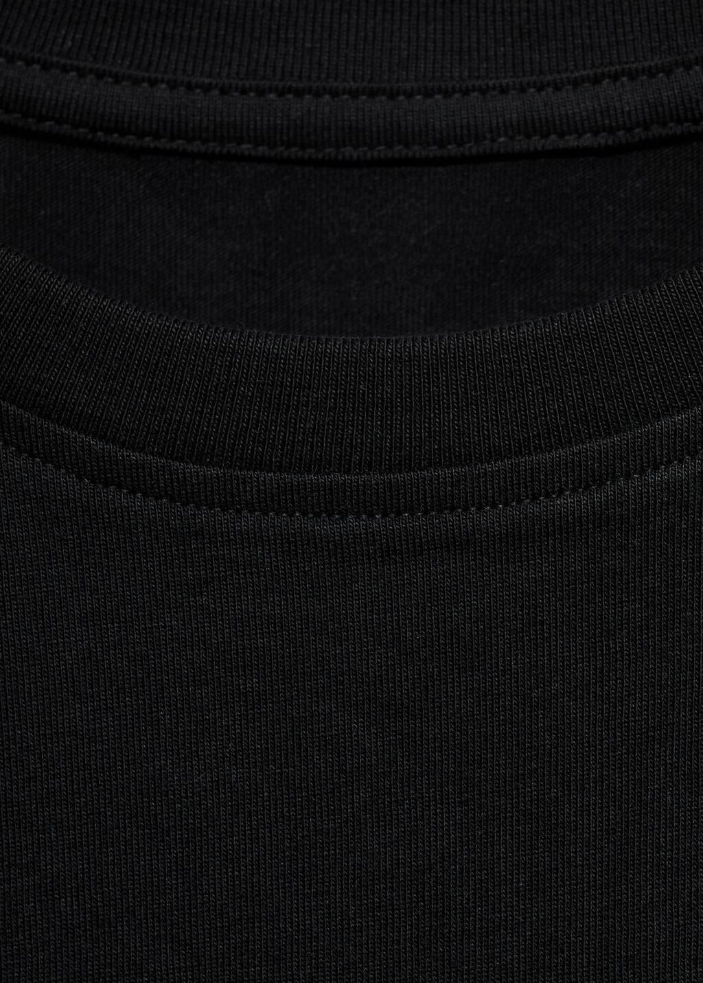 Black Crop T-Shirt, Kids Girls, , large image number 4
