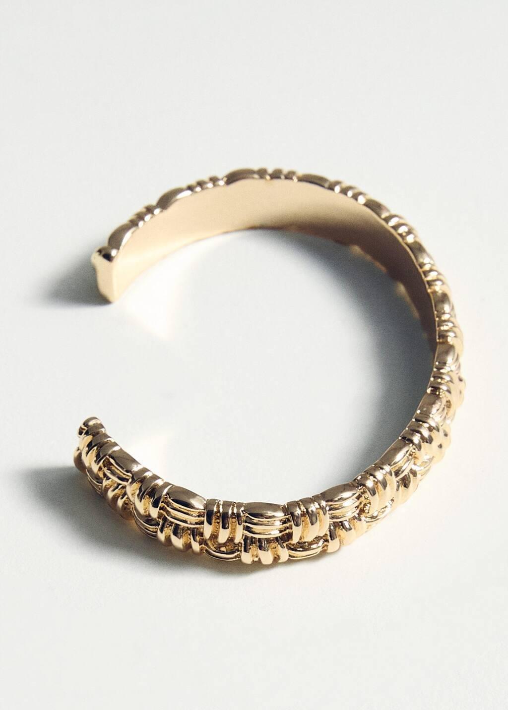 Gold Rigid Interlocking Bracelet, Gold, large image number 1