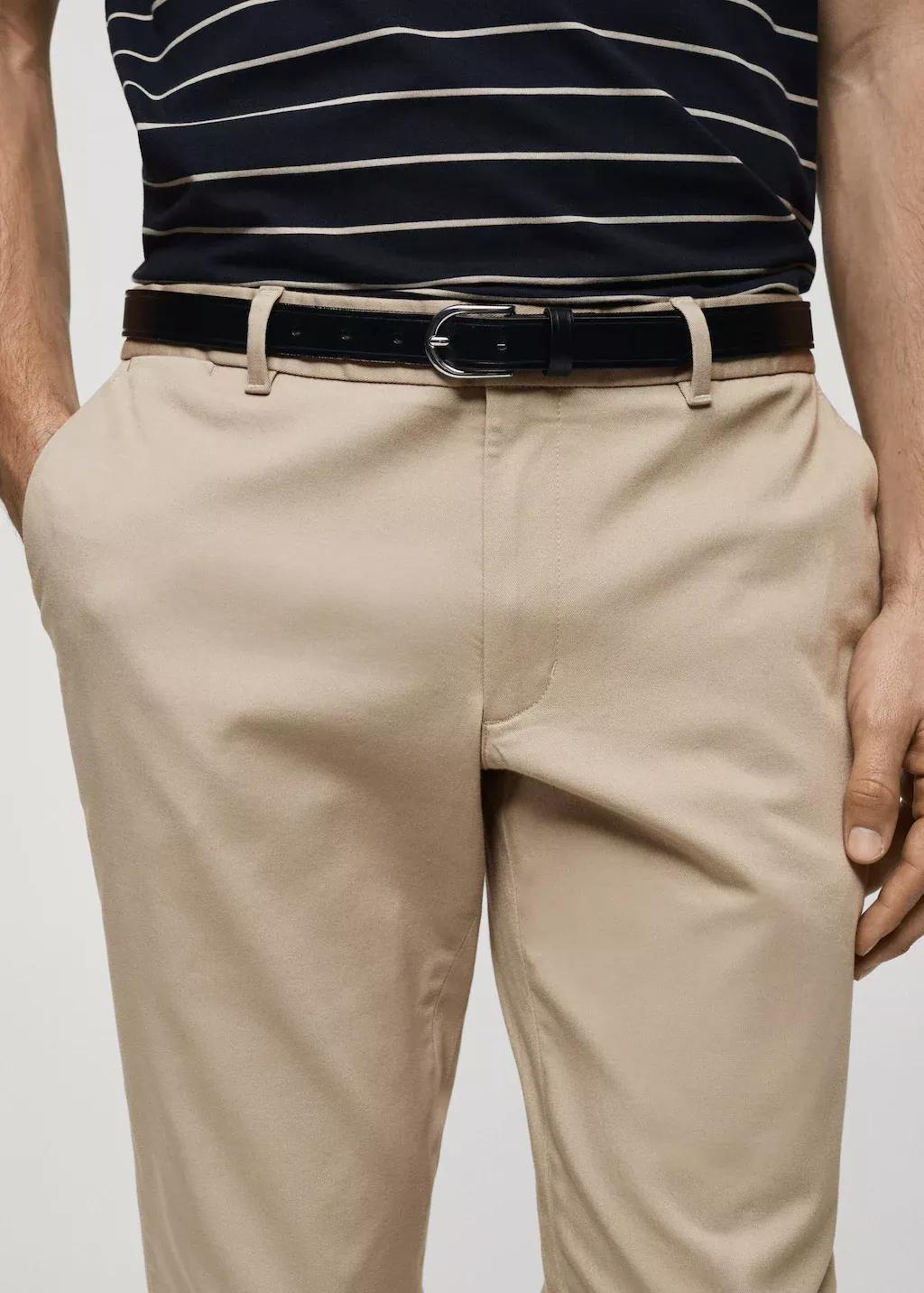 Beige Slim Fit Serge Chino Trousers, , large image number 1