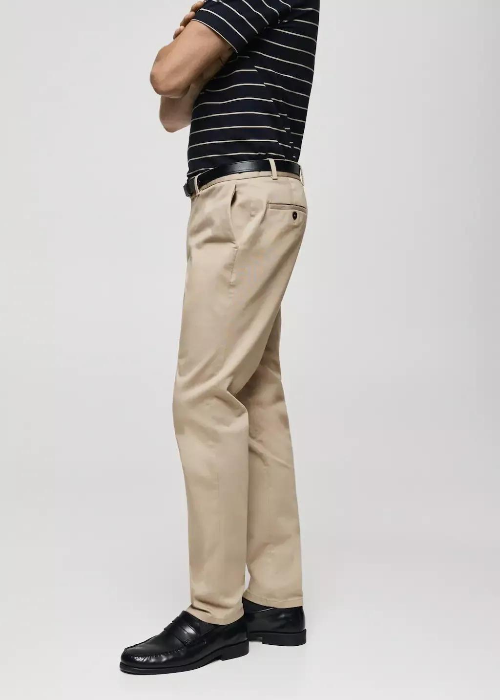 Beige Slim Fit Serge Chino Trousers, , large image number 2