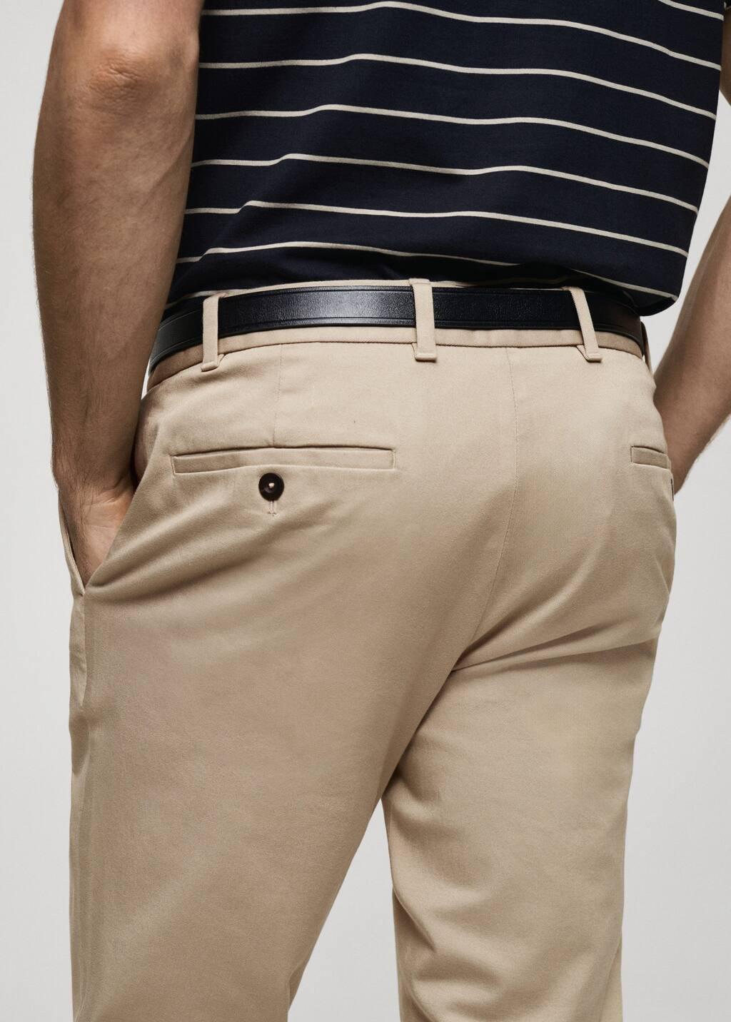 Beige Slim Fit Serge Chino Trousers, , large image number 4
