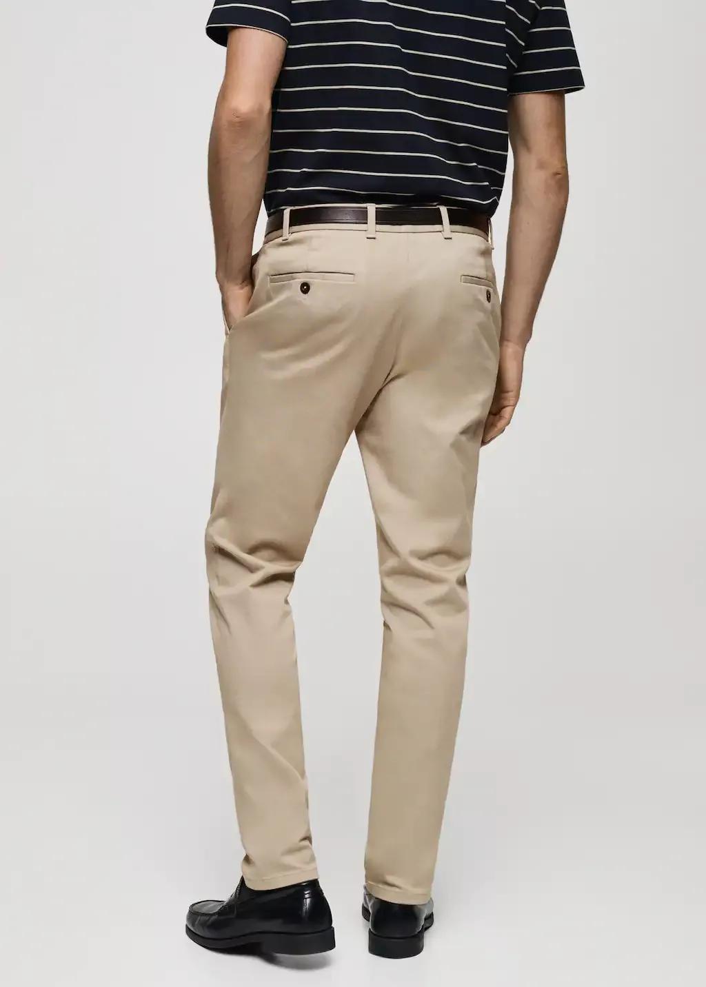 Beige Slim Fit Serge Chino Trousers, , large image number 6