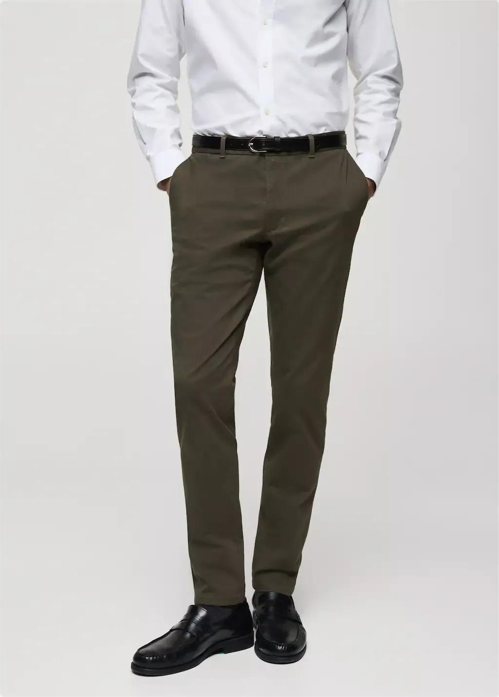 Khaki Slim Fit Serge Chino Trousers, , large image number 0