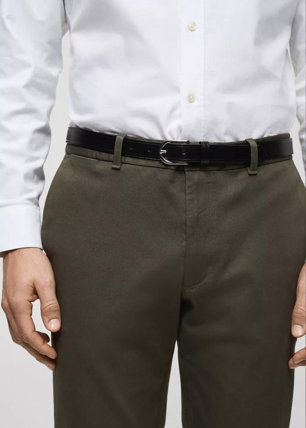 Khaki Slim Fit Serge Chino Trousers, , large image number 1