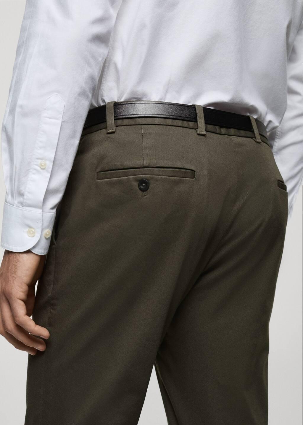 Khaki Slim Fit Serge Chino Trousers, , large image number 4