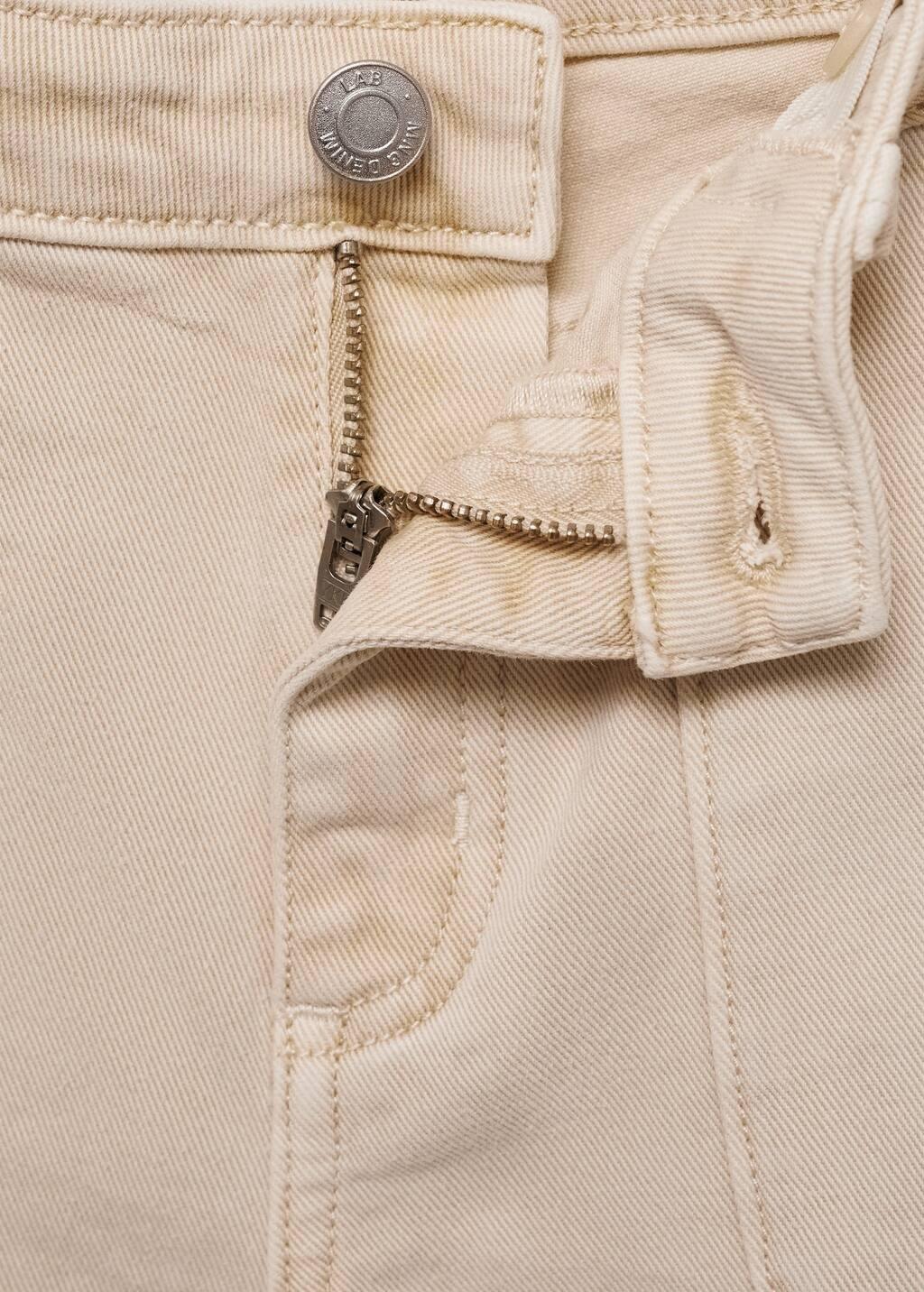 Beige Frayed Hem Culotte Jeans, Kids Girl, , large image number 2