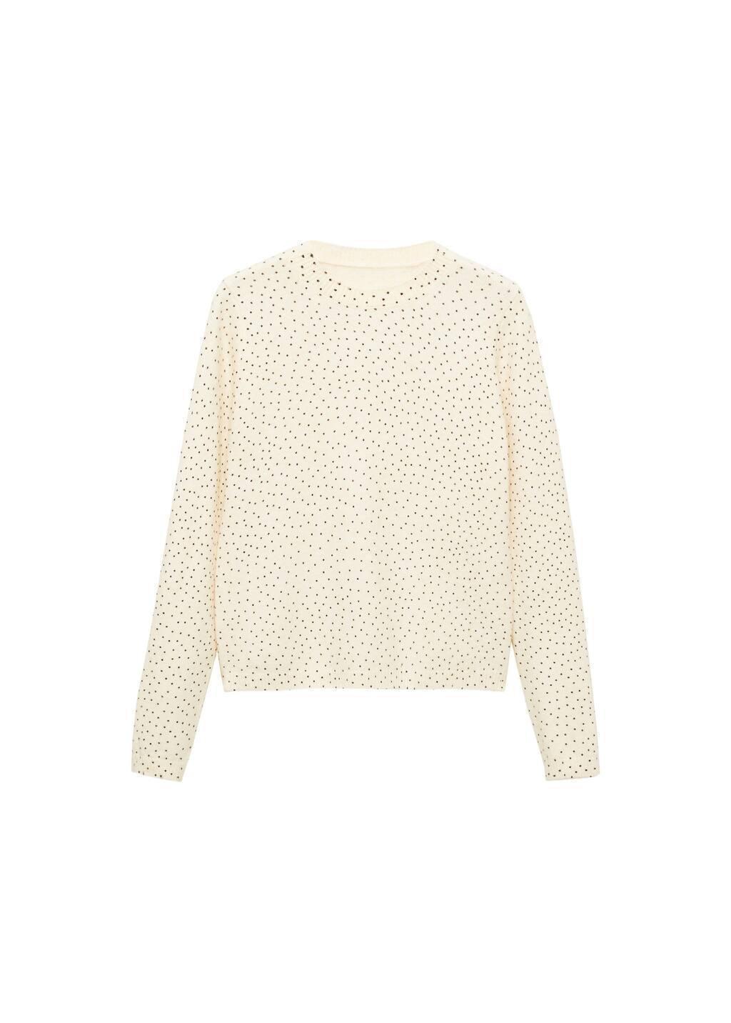 Beige Polka-Dot Knitted Sweater, , large image number 3