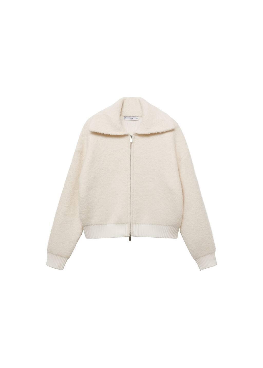 Beige Boucla Wool-Blend Jacket, , large image number 3