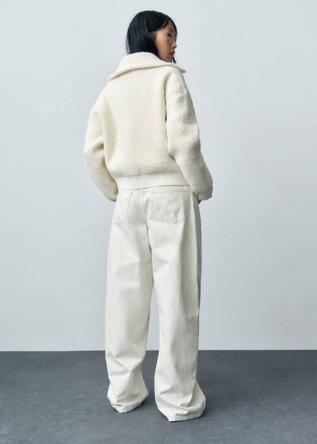Beige Boucla Wool-Blend Jacket, , large image number 5