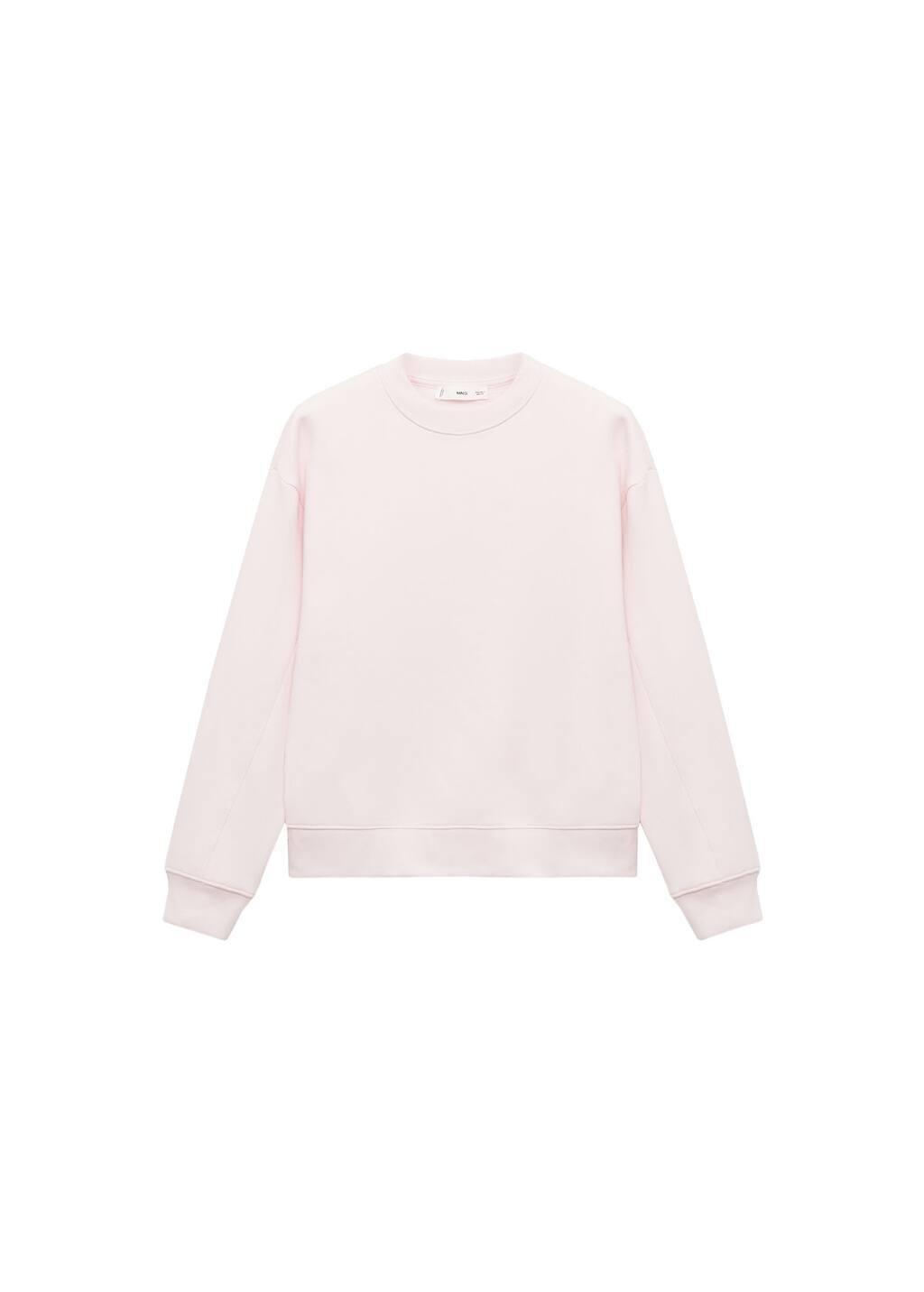 Pink Lt-Pastel Round-Neck Cotton Sweatshirt, , large image number 3