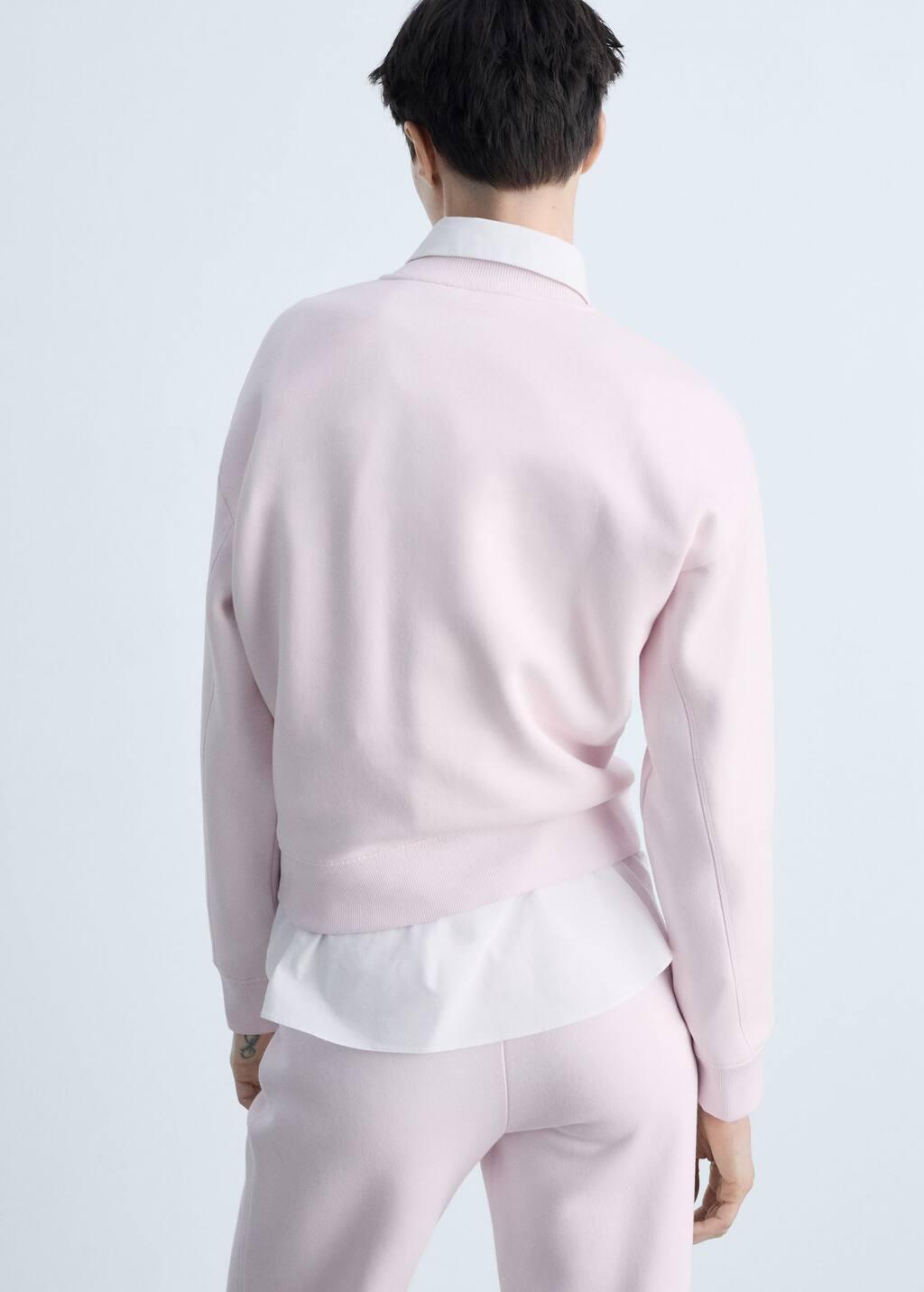 Pink Lt-Pastel Round-Neck Cotton Sweatshirt, , large image number 5