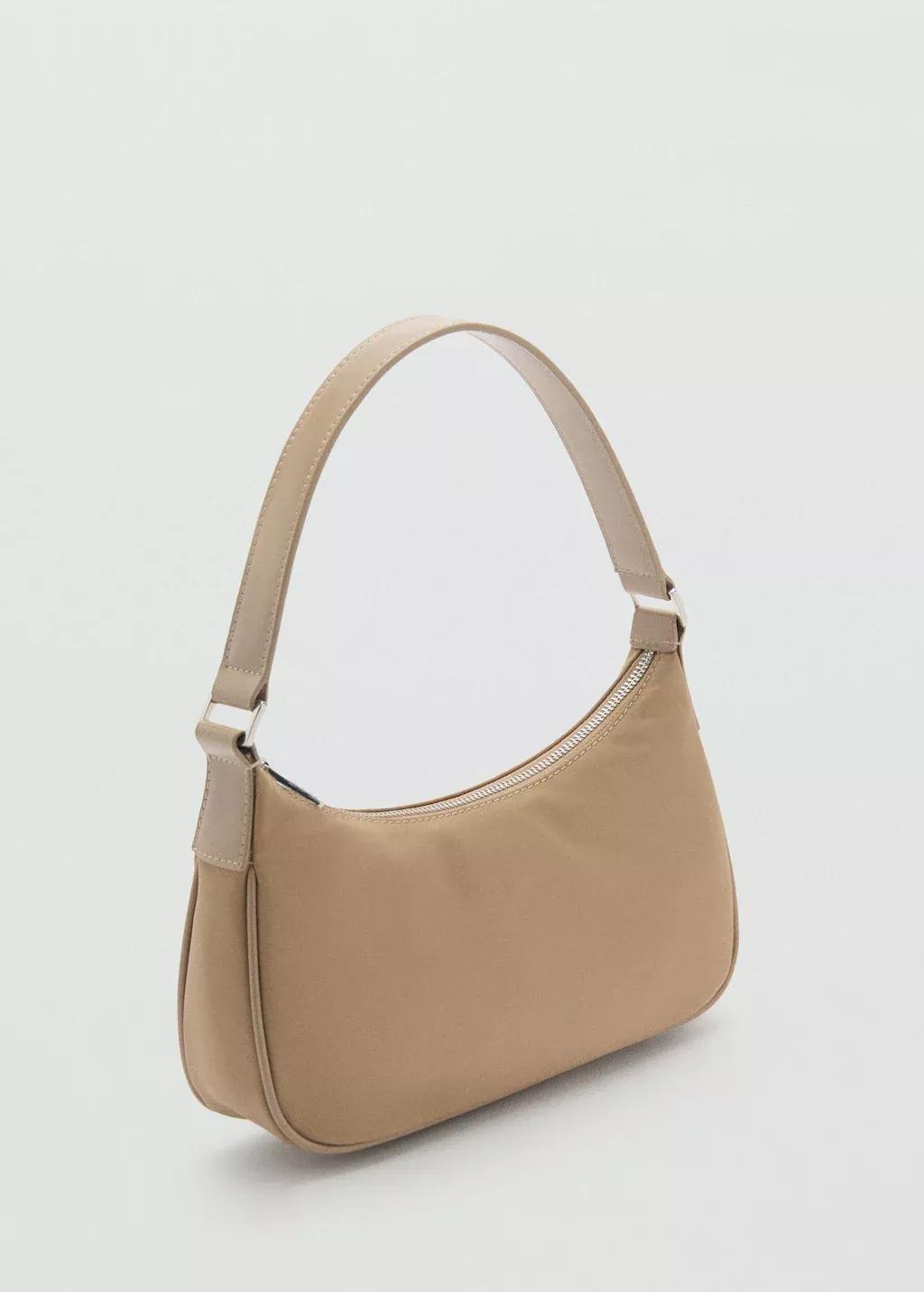 Beige Small Nylon Shoulder Bag, 0201_08, large image number 0
