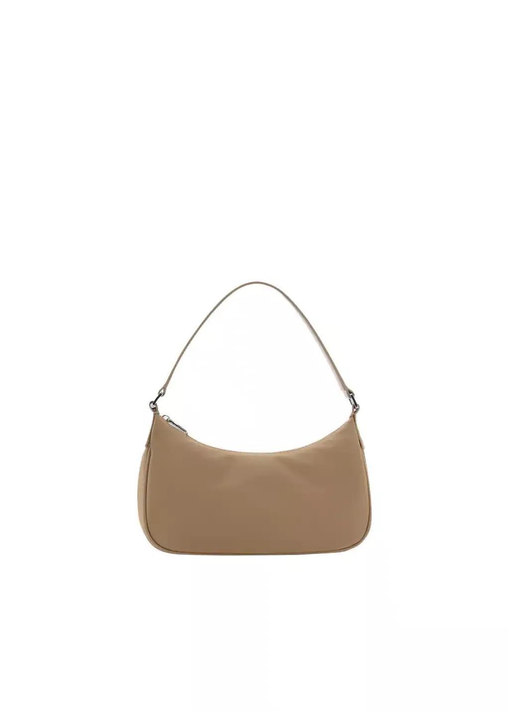 Beige Small Nylon Shoulder Bag, 0201_08, large image number 3