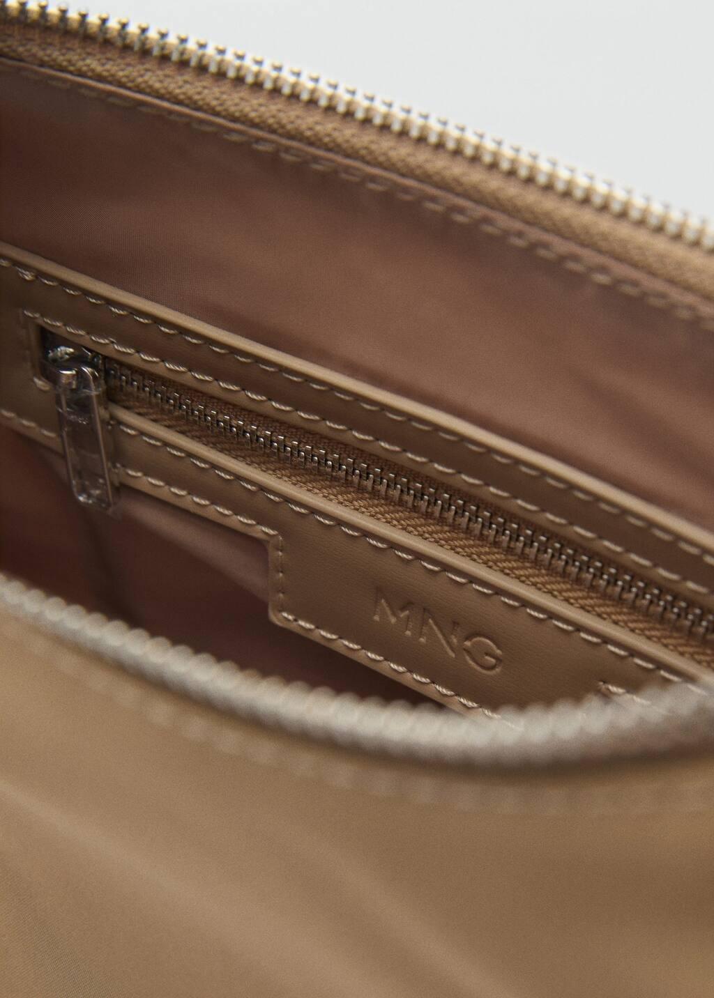 Beige Small Nylon Shoulder Bag, 0201_08, large image number 4