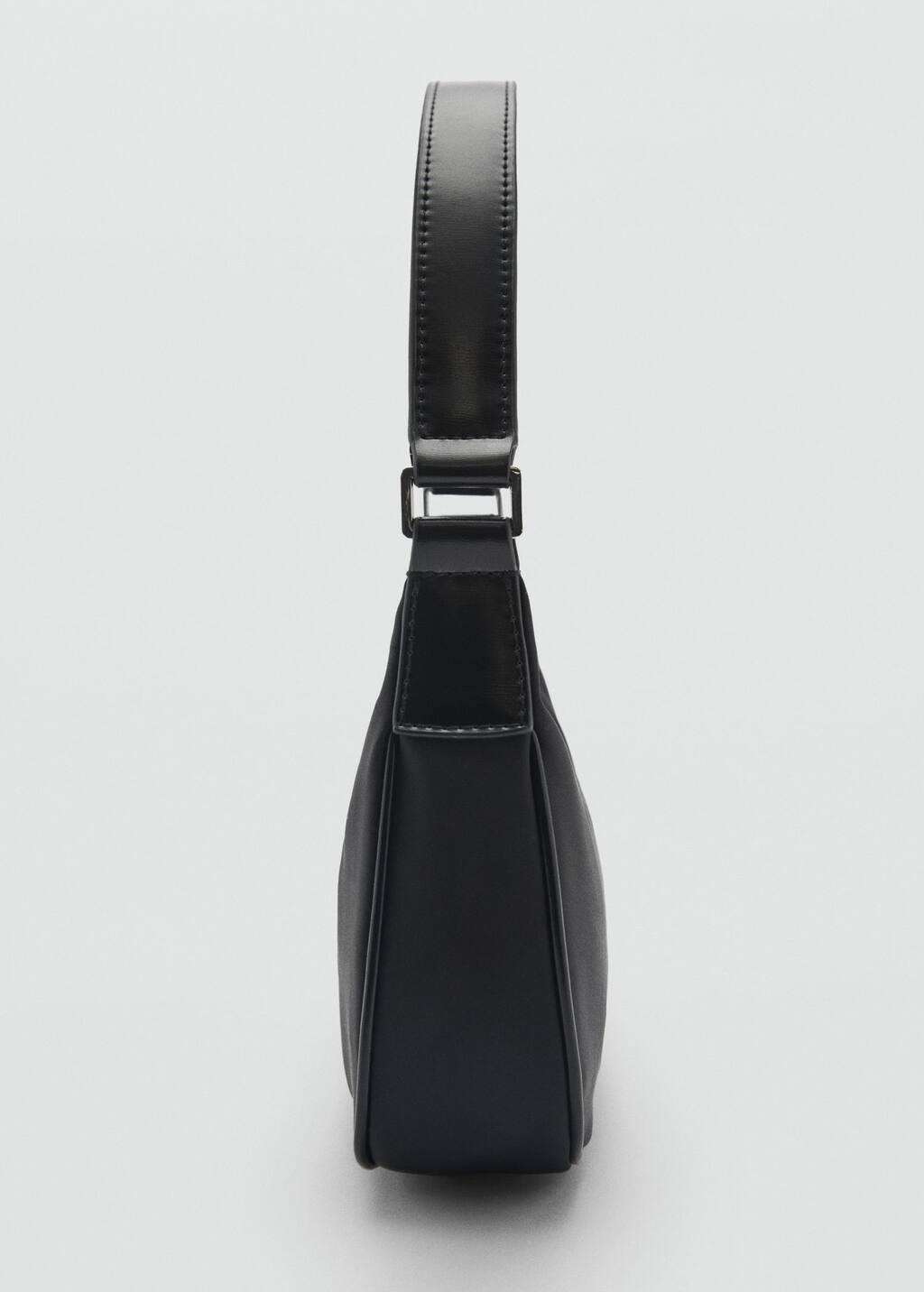 Black Small Nylon Shoulder Bag, Black, large image number 1