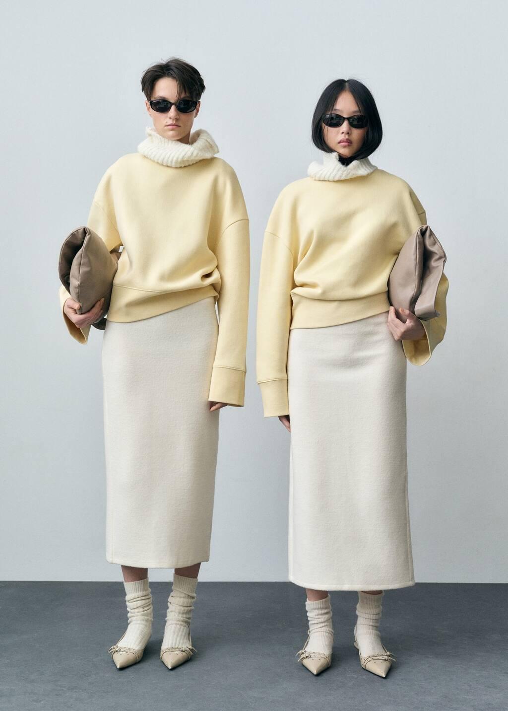 Yellow Oversize Cotton Sweatshirt, , large image number 2