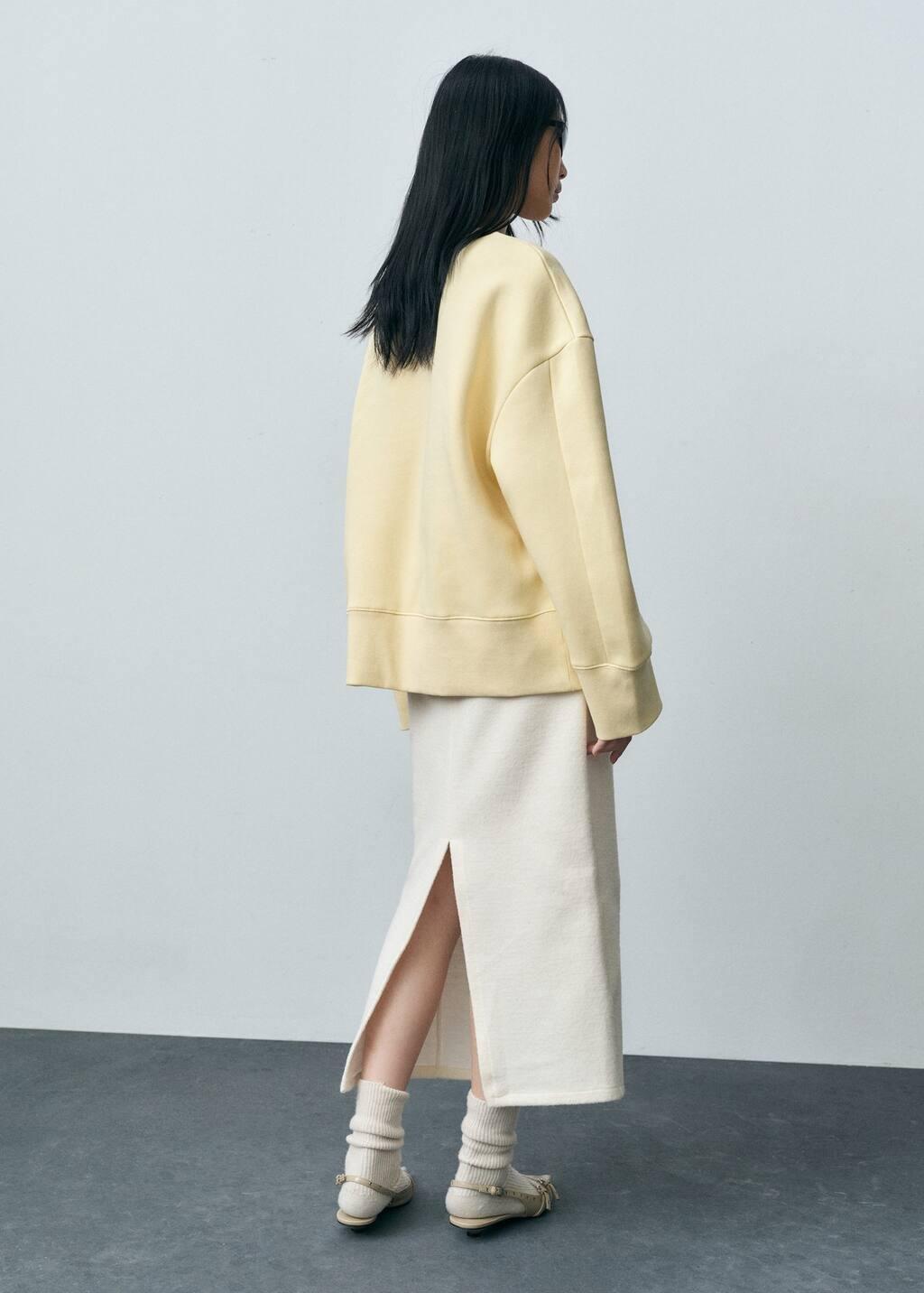 Yellow Oversize Cotton Sweatshirt, , large image number 6