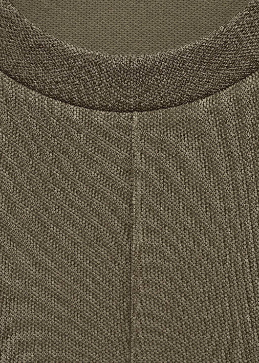 Khaki Crew Neck Sweatshirt With Stitching Detail, , large image number 4