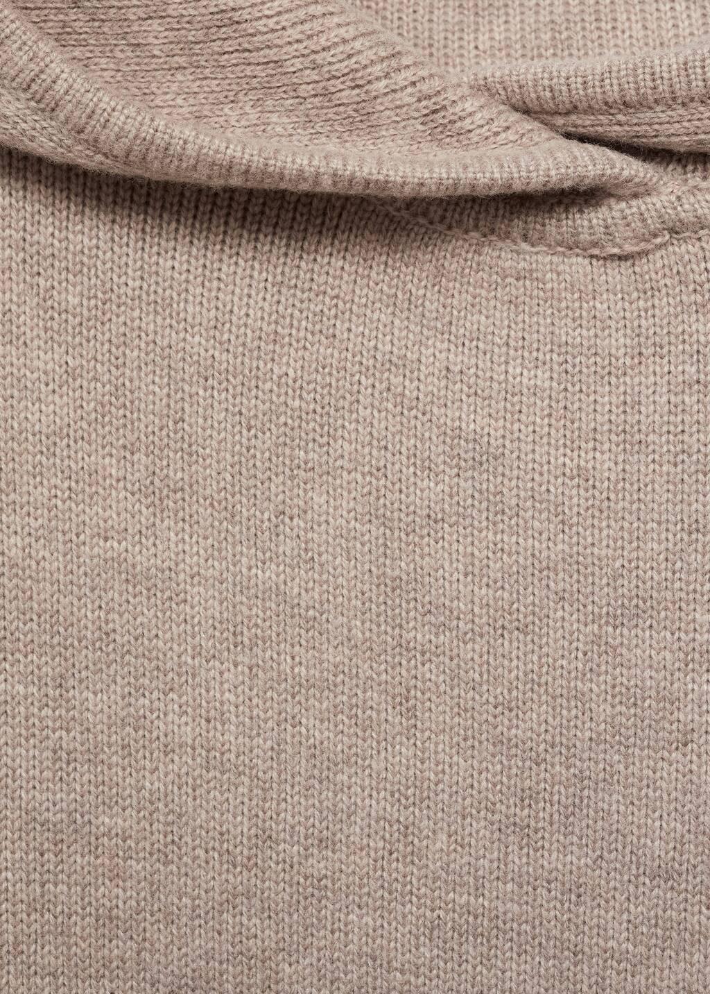 Brown Lt Pastel Wool-Blend Hooded Sweater, , large image number 4