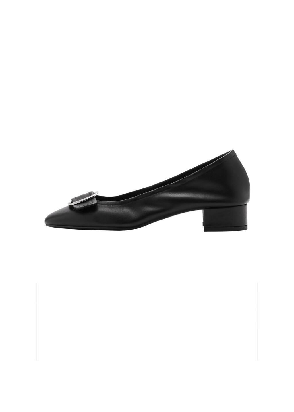 Black Buckle Leather Shoes, , large image number 3