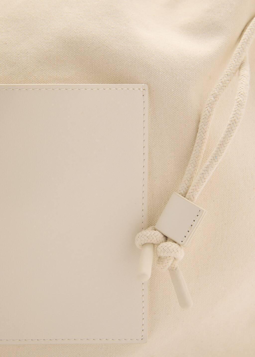Beige Plain Handmade Shopper, Light Beige, large image number 1