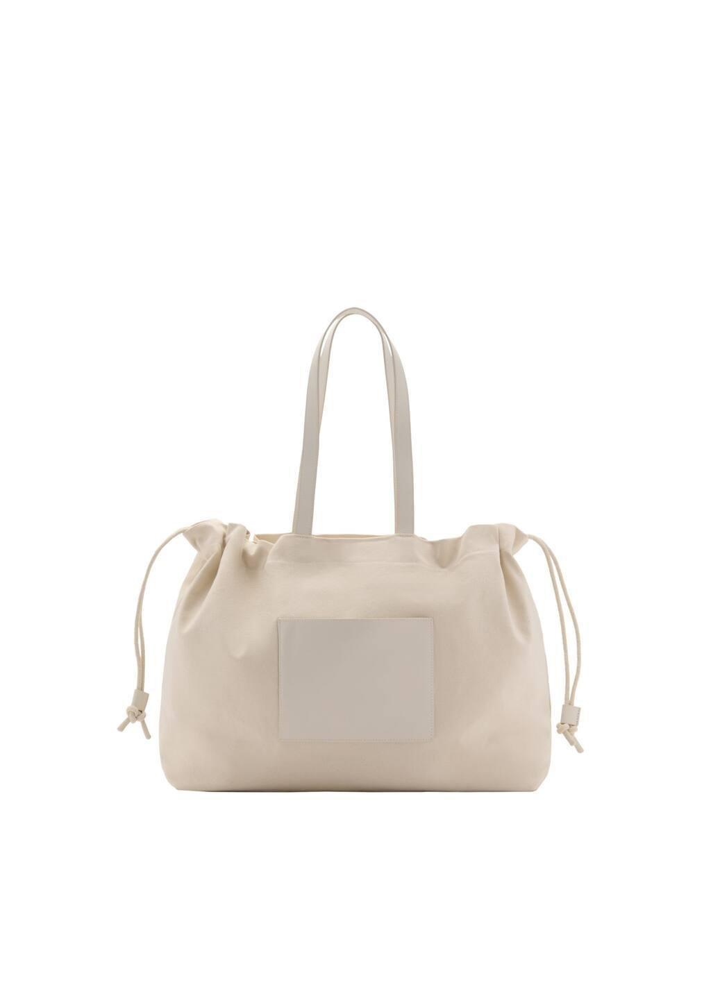 Beige Plain Handmade Shopper, Light Beige, large image number 3
